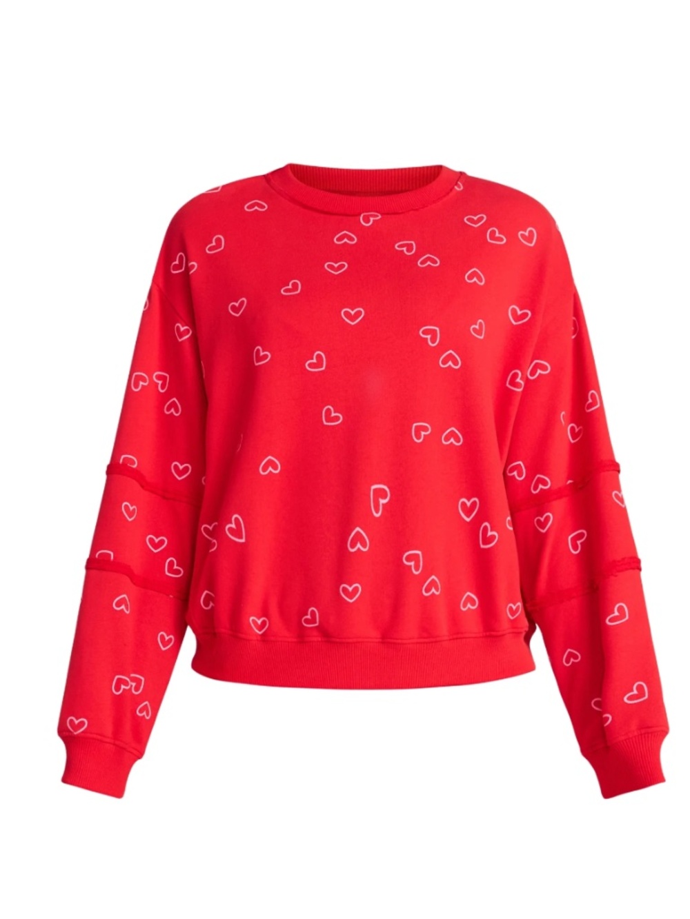 Way To Celebrate Women’s Red Hearts Graphic Fleece Top Size XXL NWT
